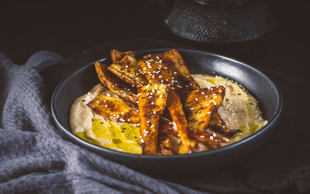 Pieczona pietruszka w miso